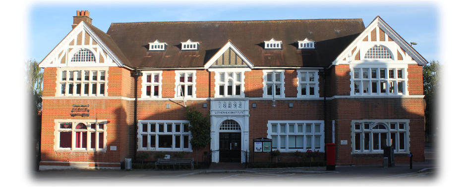 Front view of the Leatherhead Institute, or the Letherhead Institute if you prefer the old spelling.